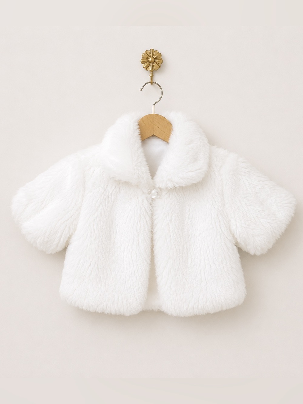 Kenneth Cole Reaction White Faux Fur Jacket 4